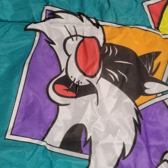 Vintage 90s Warner Bros Looney Tunes Sleeping Bag 1993 Bugs Taz Daffy Yosemite - Picture 6 of 15